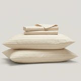 Queen Satin Stripe Sheet Set — Dune Sand Stripe