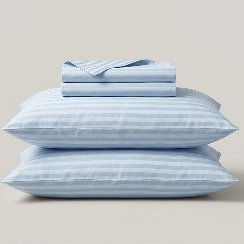 Queen Satin Stripe Sheet Set — Frost Stripe