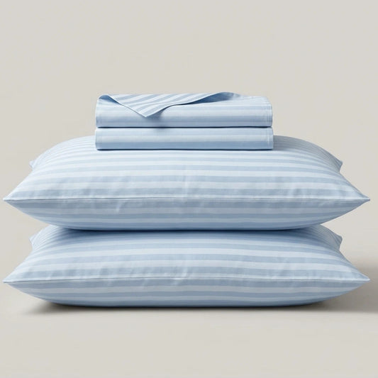 Queen Satin Stripe Sheet Set — Frost Stripe